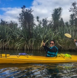 Kayaking at Okarito Lagoon, West Coast New Zealand