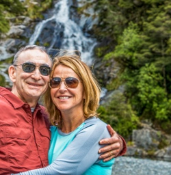 Couple at New Zealand Falls