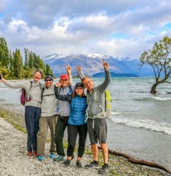 Group at Lake Wanaka, Otago New Zealand
