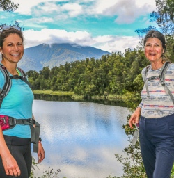 Ladies at Lake Matheson, West Coast New Zealand
