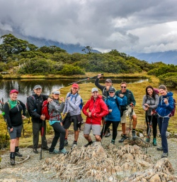 Group at Key Summit Trail, Routeburn Track, Fiordland National Park Southland New Zealand