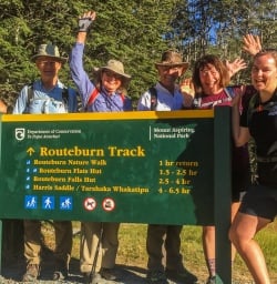 Group starting the Routeburn Track, Otago New Zealand