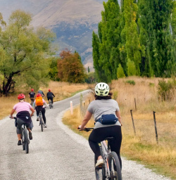 2. Biking along road Arrowtown to Gibbston Valley