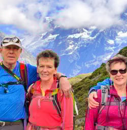 2. Four happy guests on Hooker Valley Track