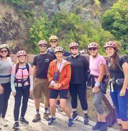 2. Guests and guide at Kawarau bridge 