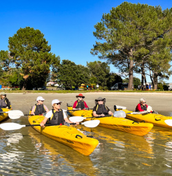 2. Guests getting on the water kayaking