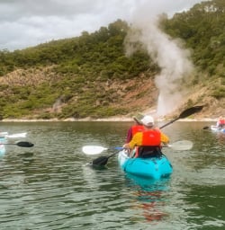2. Lake Taupo Kayaking steaming geyser