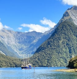 2. Milford Mariner out on the water Mitre Peak