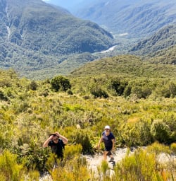 2.5 Guests hiking Routeburn Track