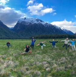 Guests posing in Eglinton valley