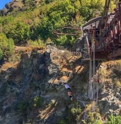 Jumping from Bridge at Arrow River, Otago New Zealand