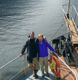 On deck of the overnight boat Milford Sound