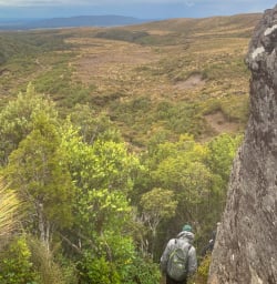 3. Group heading down Tongariro Crossing