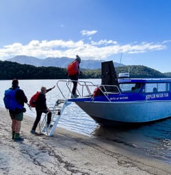 Boarding the water taxi