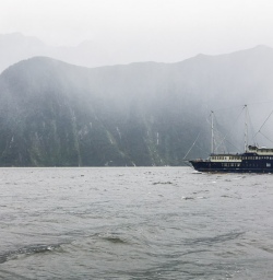 Boat Tour at Milford Sound, Fiordland New Zealand