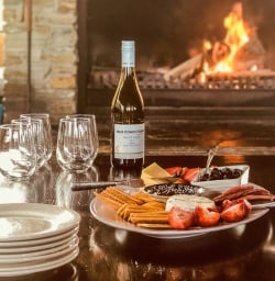 Snack at the fireplace, Lake Ohau Quarters, Canterbury New Zealand