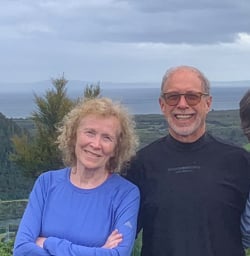 4. Three happy guests Lake Taupo in background