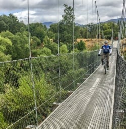 Biking the Queenstown Trail Bridge, Otago New Zealand