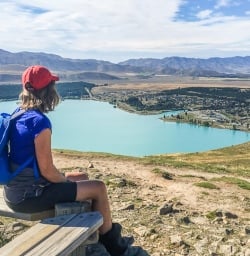 Guest above Lake Tekapo, Canterbury New Zealand