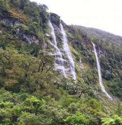 Waterfalls in Milford Sound