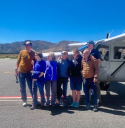 Flight into Siberia Valley on our adventure hiking tour