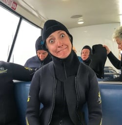 Funny wetsuit shot Encounter Kaikoura