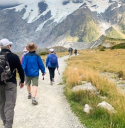 6. Guests walking Hooker Valley Track