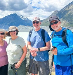 Guests hiking in Aoraki Mount Cook National Park 130124 3