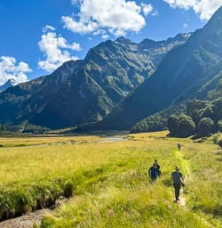 Guests walking in Mount Aspiring National Park 130124 