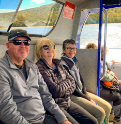 Guests on the boat to Te Anau