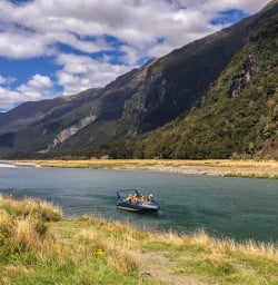 Jetboat at Wilkin river, Otago New Zealand