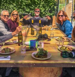 Lunch at Kinross wineyards, Gibbston Otago New Zealand