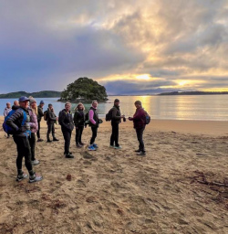 4 Group Enjoying the beach on Stewart Island March2025