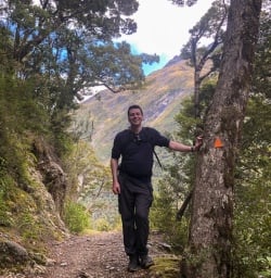 Guest walking at Mount Aspiring National Park, Otago New Zealand