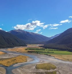Makarora river at Mount Aspiring National Park, Otago New Zealand