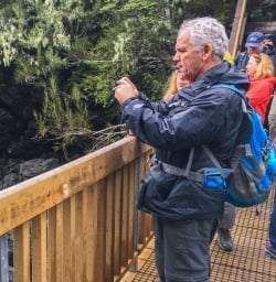 Guest on the bridge at Arthurs Pass National Park, Canterbury New Zealand