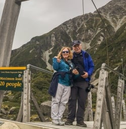 Couple at Hooker Valley, Canterbury New Zealand