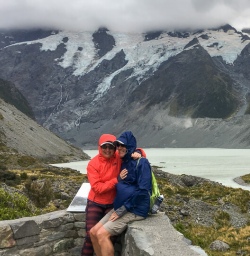 Couple at Hooker Valley Track, Canterbury New Zealand