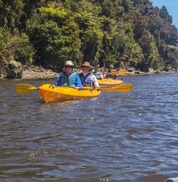 Kayaking at Okarito Lagoon, West Coast New Zealand