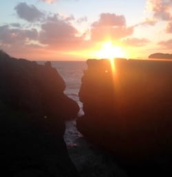 sunset at paparoa national park
