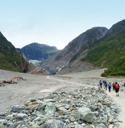 hiking to fox glacier new zealand