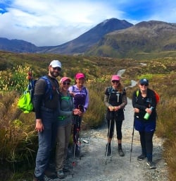 The team underneath Mt Ngaruahoe