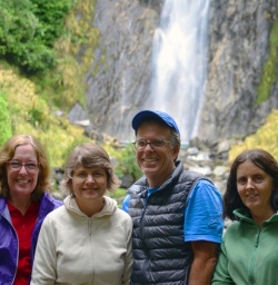 happy walkers at thunder falls new zealand