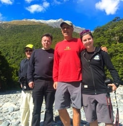 Walkers at Haast Pass River