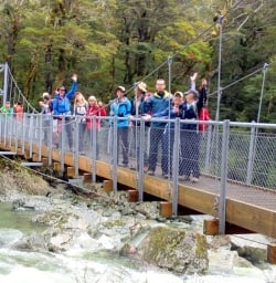 Group at Routeburn Track bridge