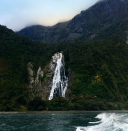 Bowen Falls on a 'quiet' day at Milford Sound!
