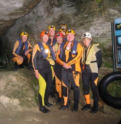 Entering the Nile River Caves