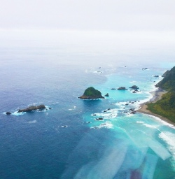fiordland coast heli view