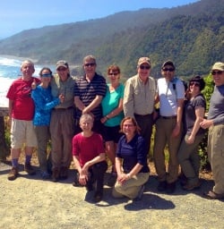 hikers at okarito lagoon trig lookout