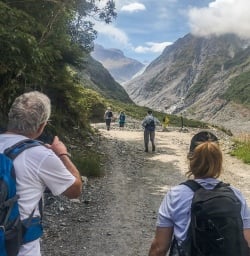 Walking at Fox Glacier Valley, West Coast New Zealand